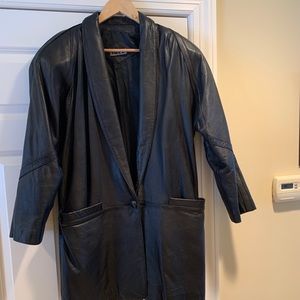 Vintage Tiber Oversized Leather Jacket